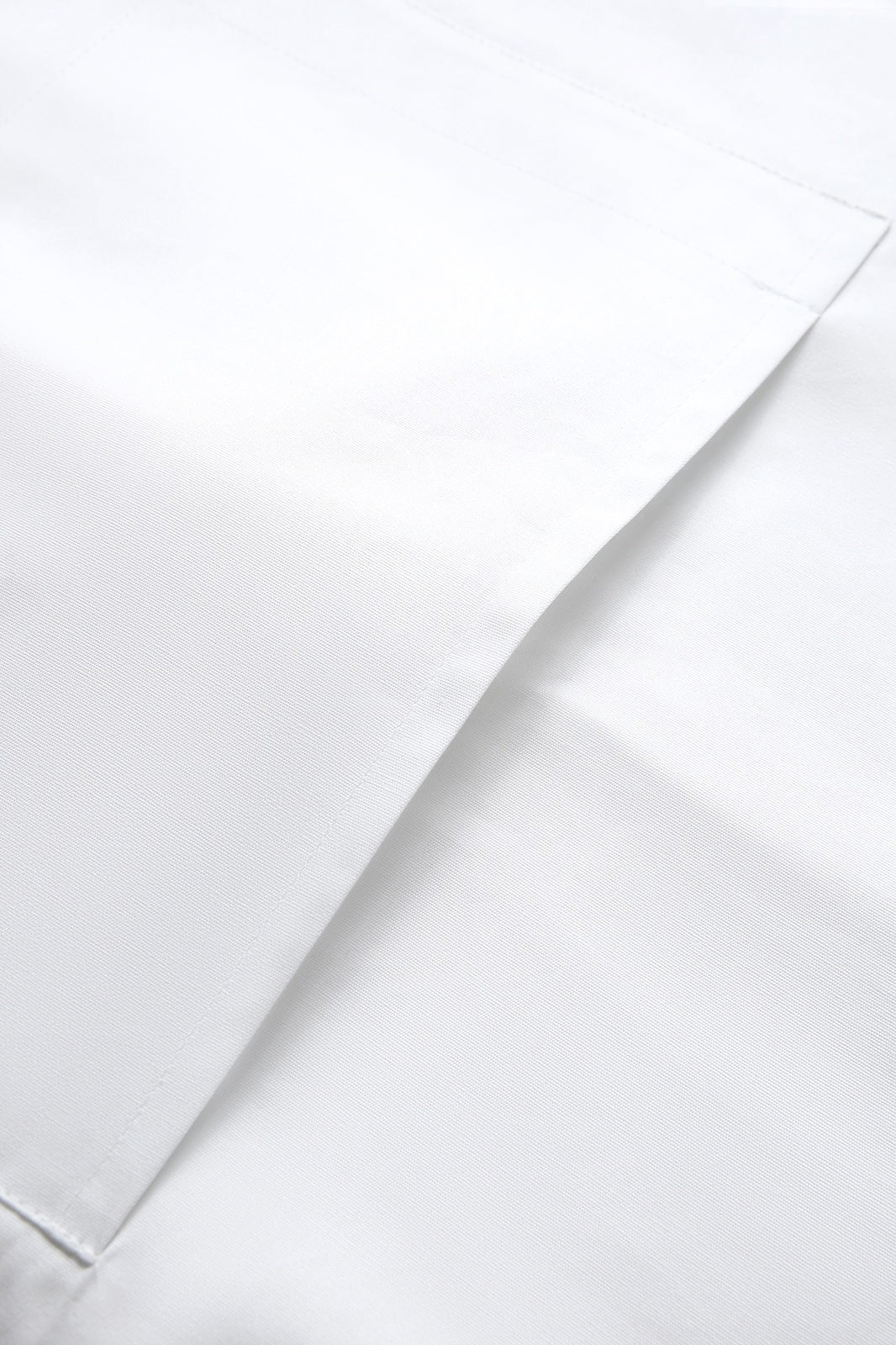 Long Waist Apron - 100% Cotton Canvas - White - View