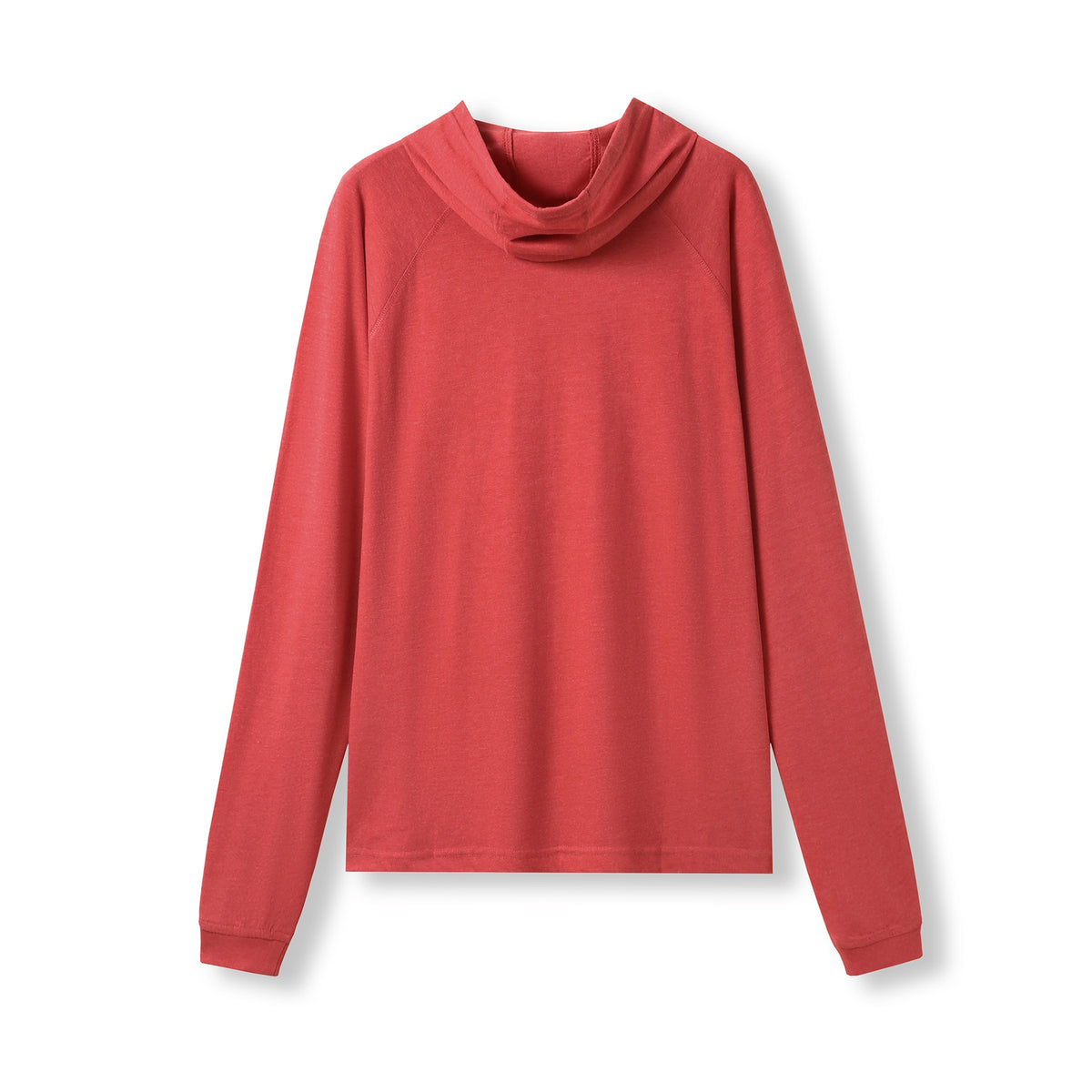 Men's / Unisex FUSION T-shirt Hoodie - Red Marl - Back