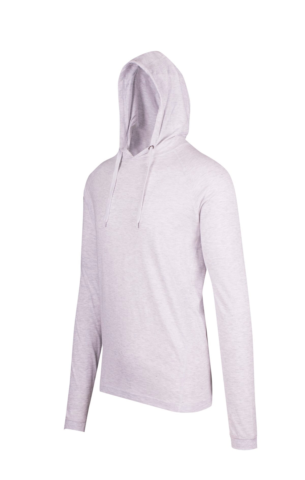 Men's / Unisex FUSION T-shirt Hoodie - White Marl - Side