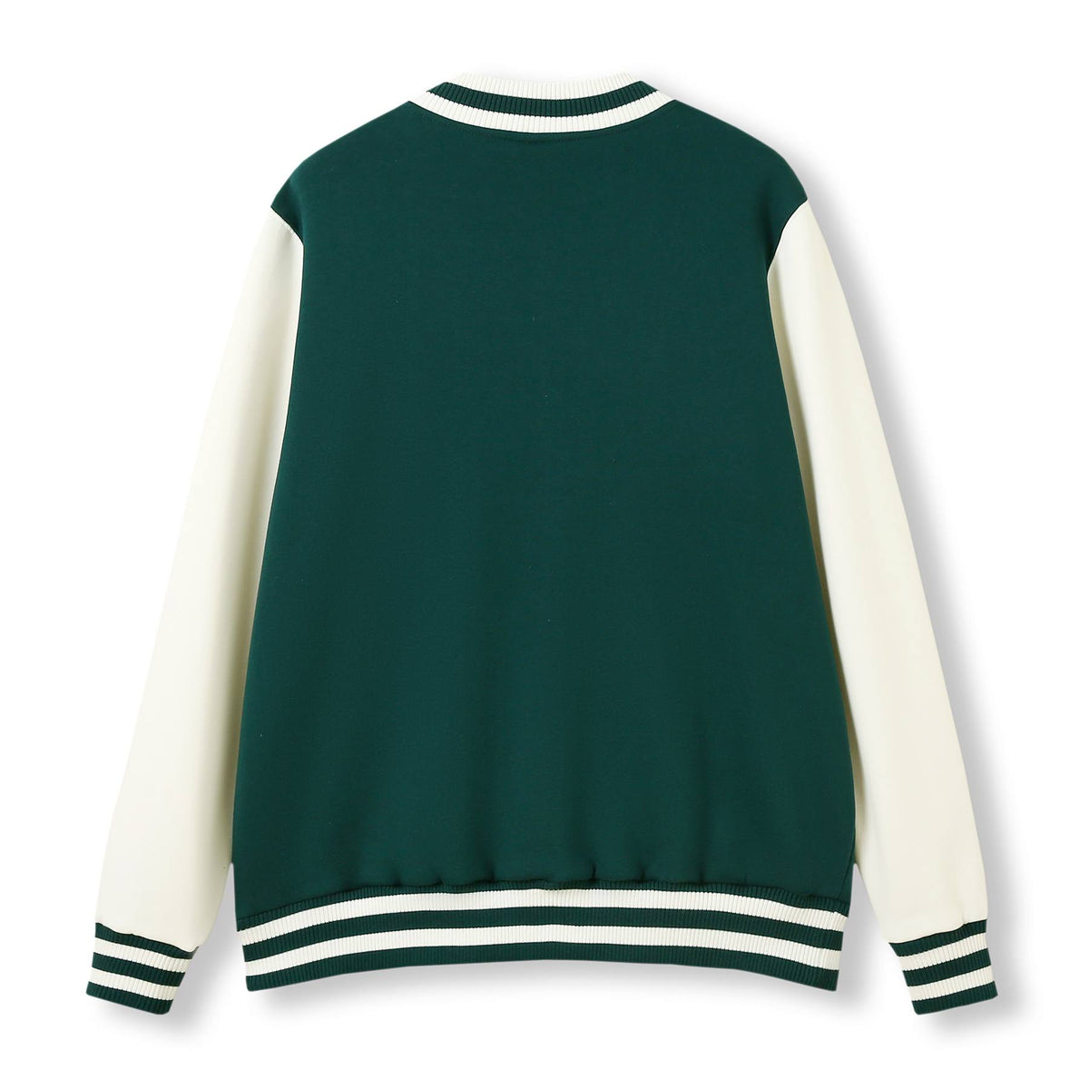Mens Varsity Jacket - Evergreen/White - Back
