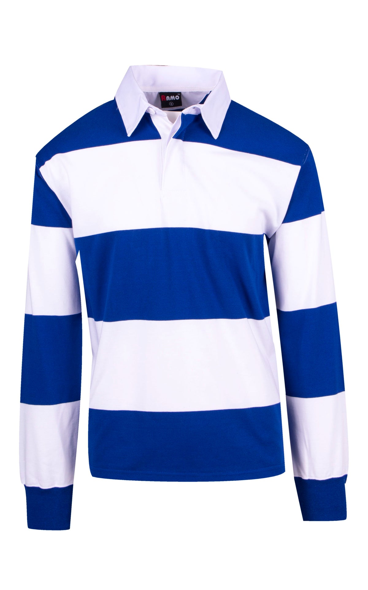 Men's / Unisex Rugby Polo - Royal/White - Front