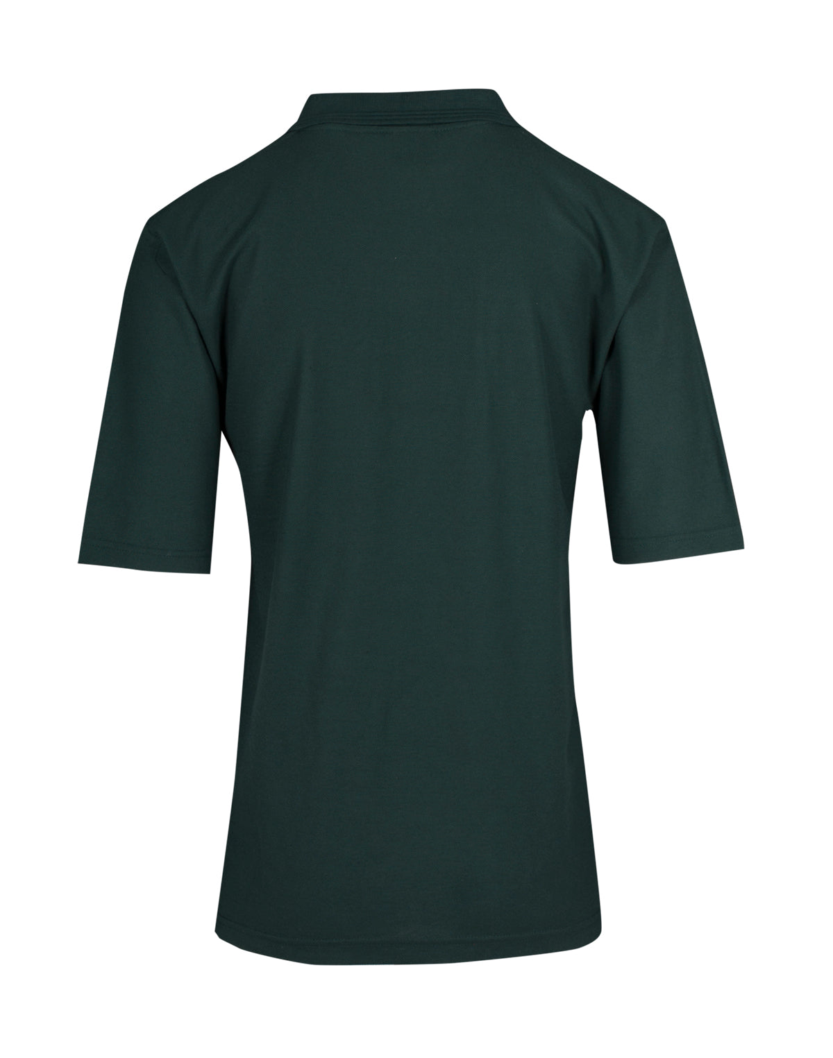 Mens Regular Pique knit Polo - Bottle Green - Back