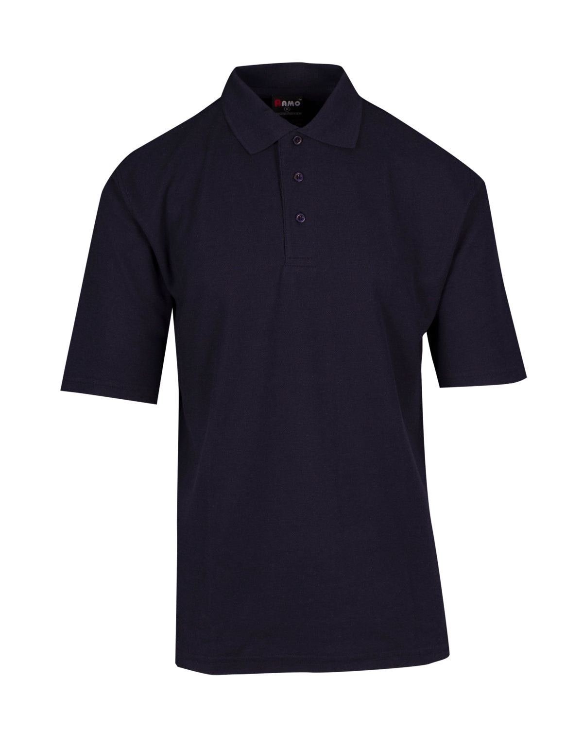 Mens Regular Pique knit Polo - Navy Blue - Front