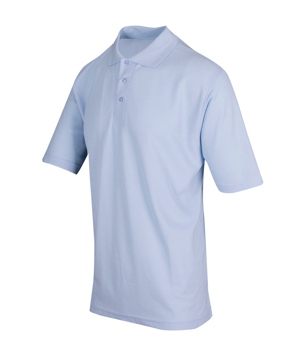 Mens Regular Pique knit Polo - Sky Blue - Side