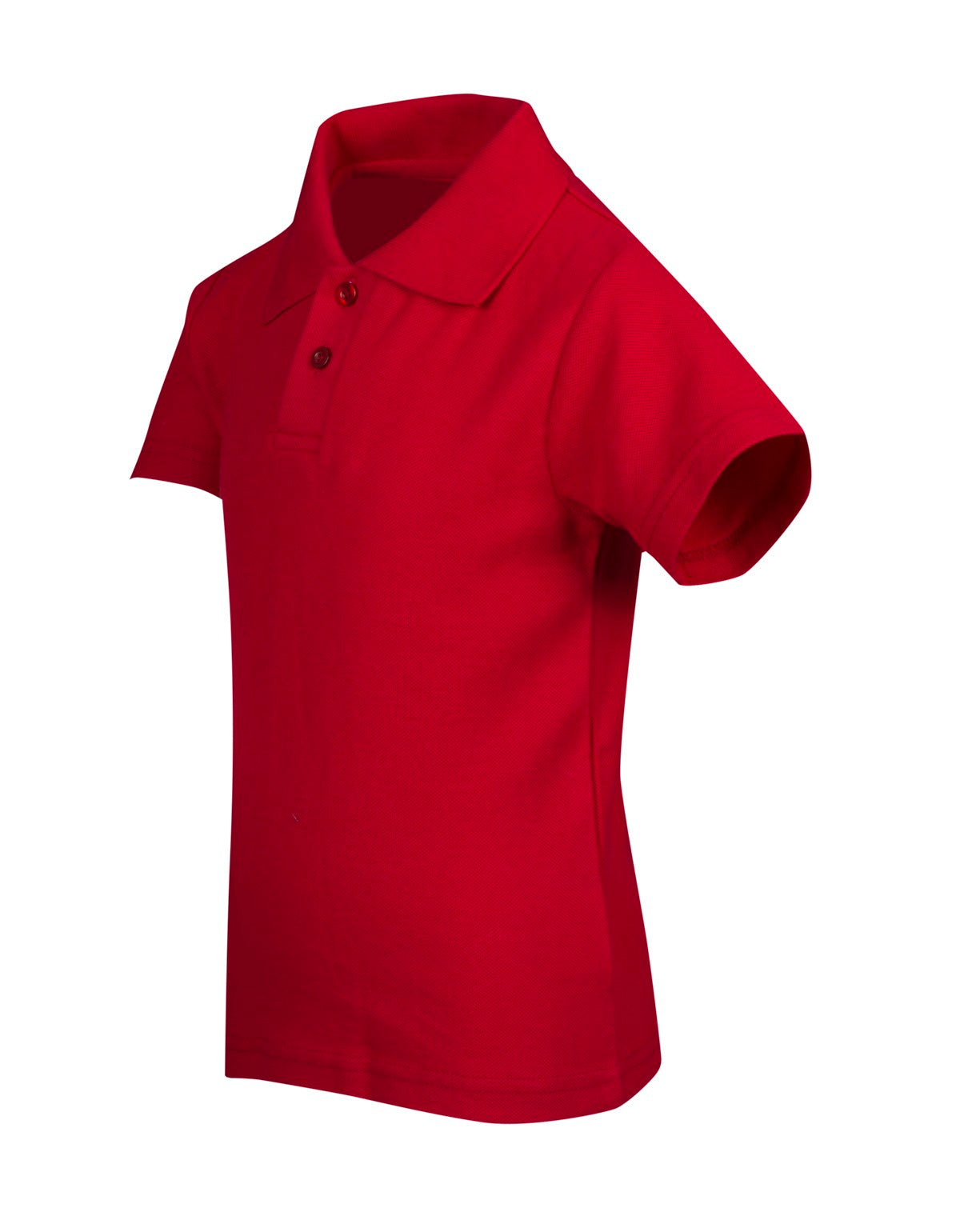 Kid's Pique Polo - Red - Side