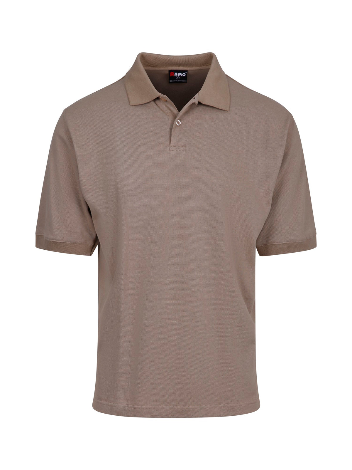 Men's Cotton Pigment Dyed Polo - Stone - Front