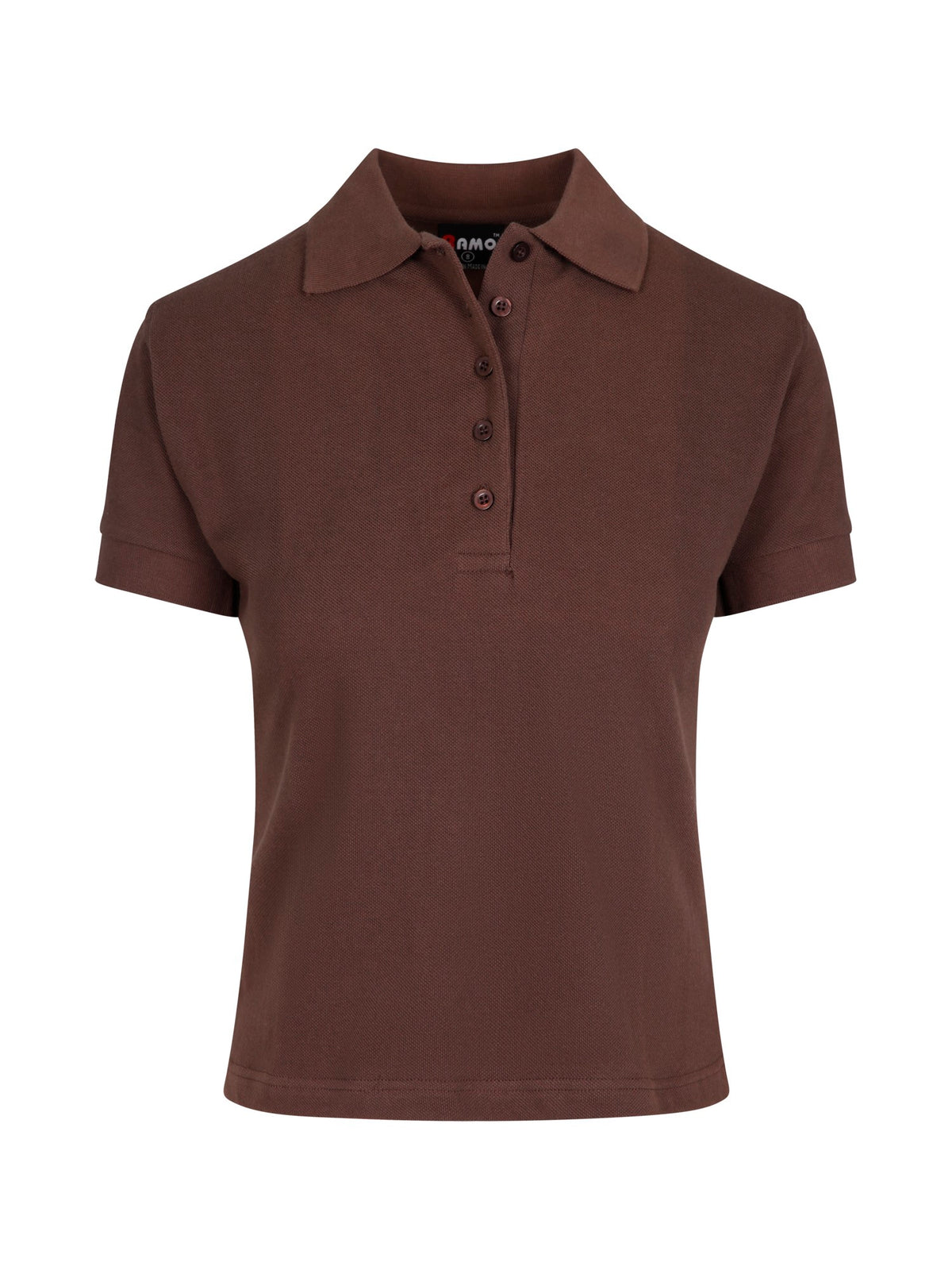 Women's Cotton Pigment Dyed Polo - Brown - Front