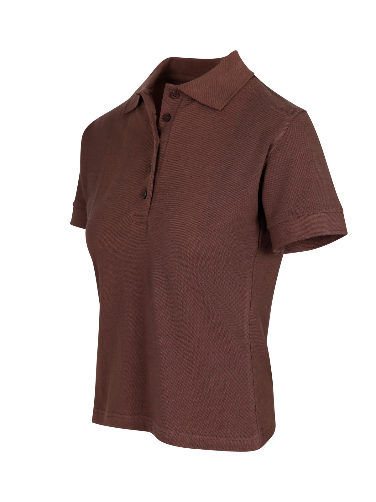 Women's Cotton Pigment Dyed Polo - Brown - Side