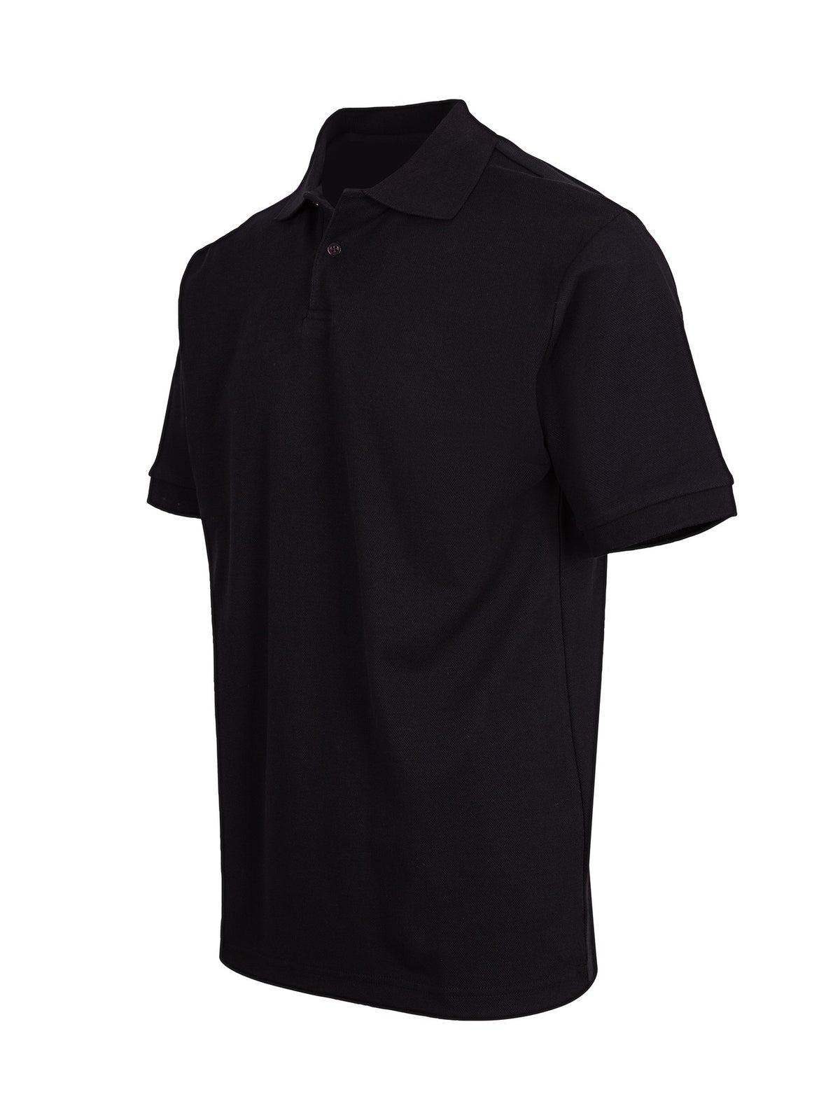 Men's Cotton Pique Knit Polo - Black - Side