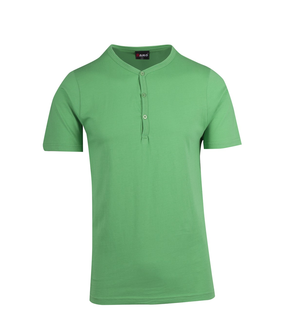 Men's Henley T-shirt - Emerald Green - Front