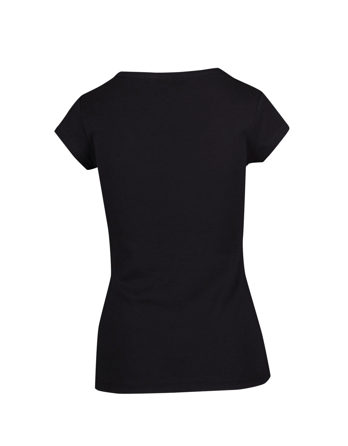 Women's Henley T-shirt - Black - Back