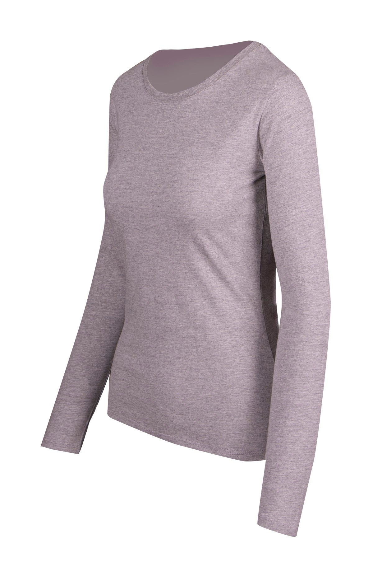 Women's Long Sleeve T-shirt - Grey Marl - Side