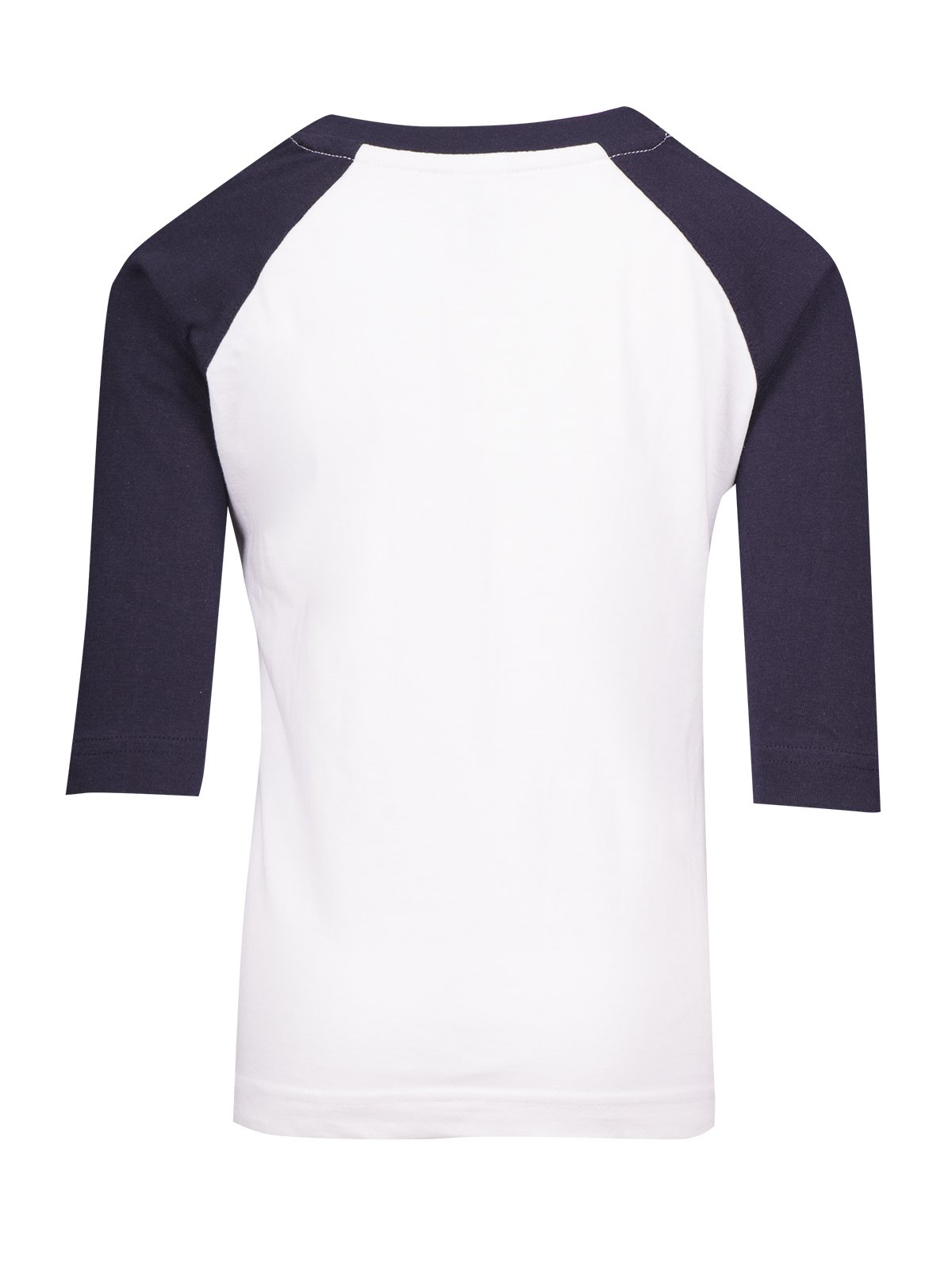 Kids 3/4 Raglan Sleeve T-shirt - White/Navy - Back