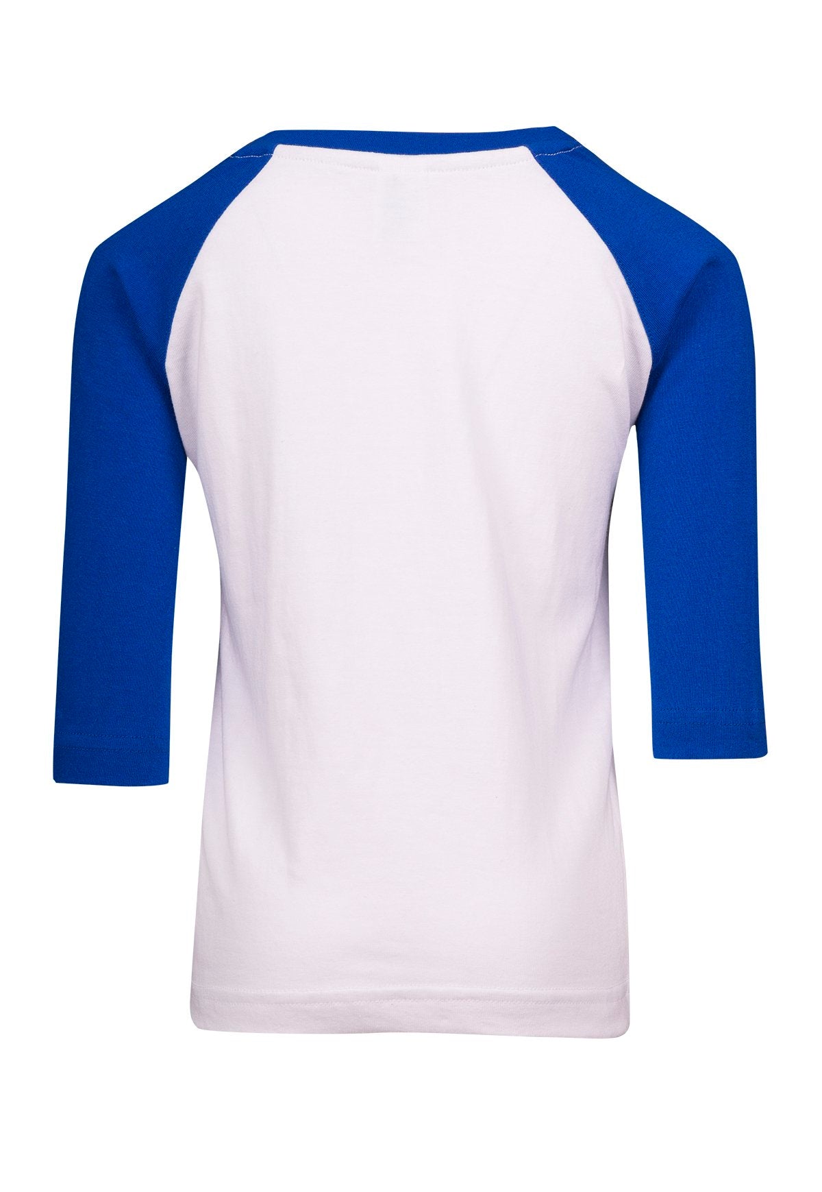 Kids 3/4 Raglan Sleeve T-shirt - White/Royal - Back