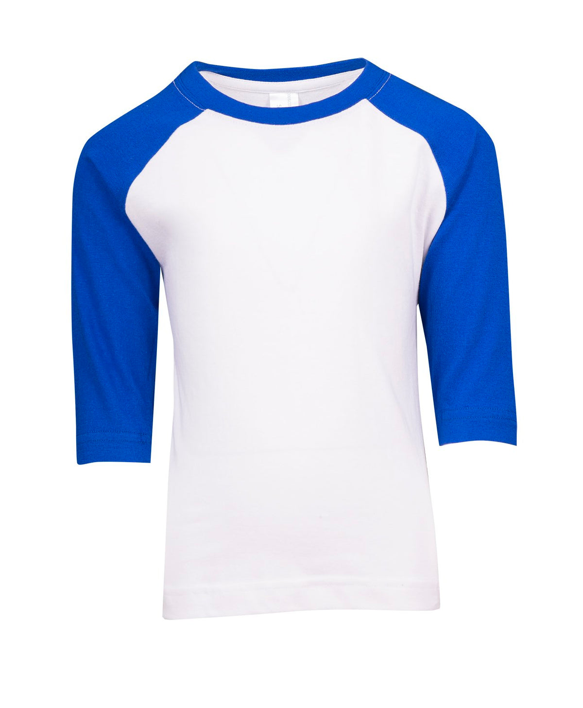 Kids 3/4 Raglan Sleeve T-shirt - White/Royal - Front