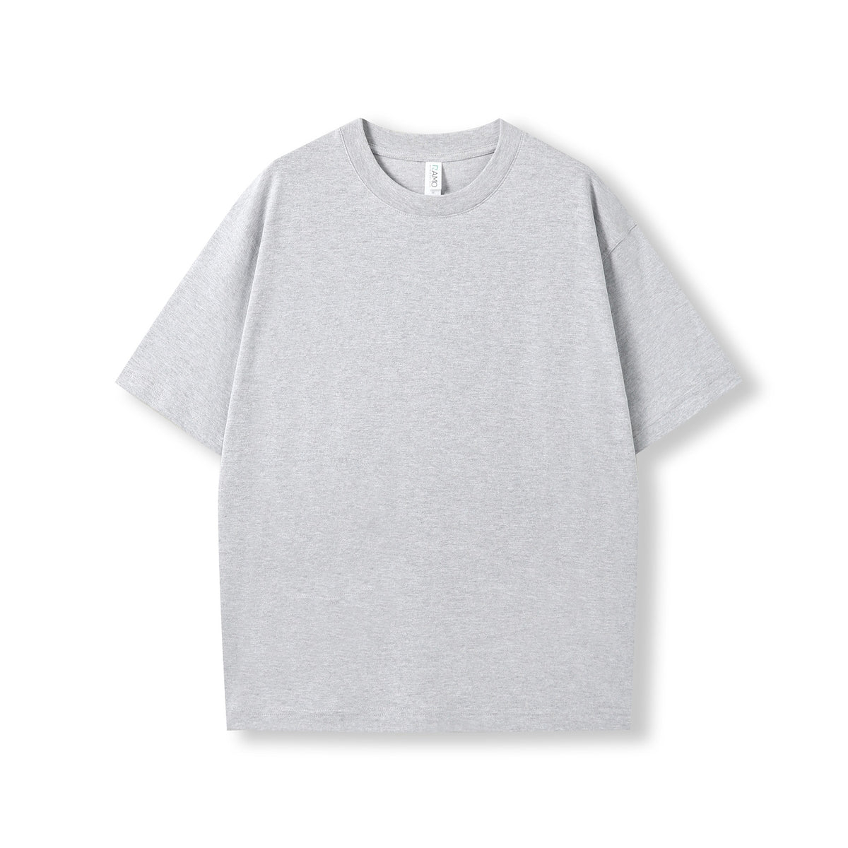 Unisex oversized Heavyweight organic Cotton Tshirt - Grey Marl - Front
