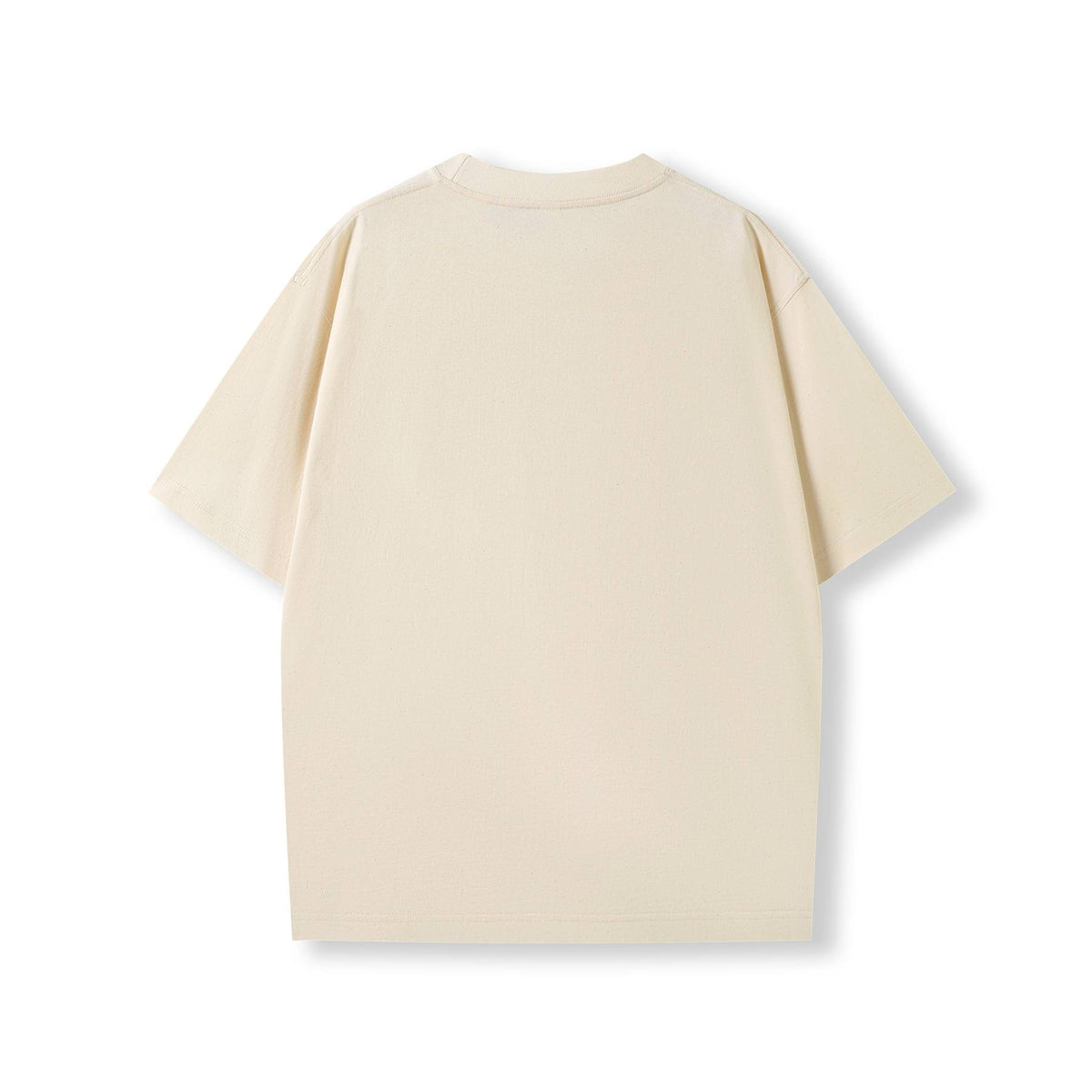 Unisex oversized Heavyweight organic Cotton Tshirt - Natural - Back