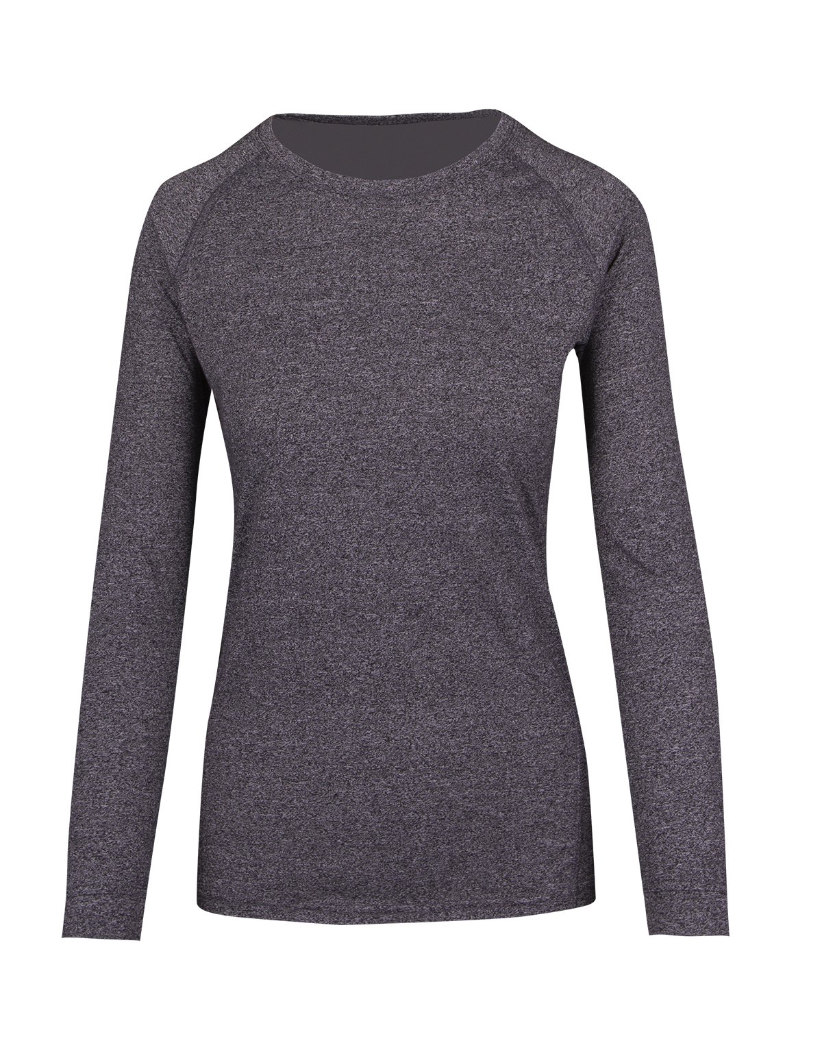 Womens Greatness Heather Long Sleeve T-shirt - Dark Heather - Front