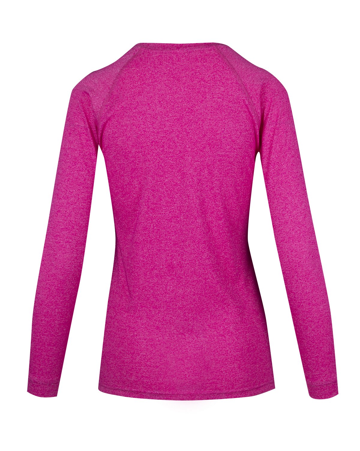 Womens Greatness Heather Long Sleeve T-shirt - Hot Pink Heather - Back