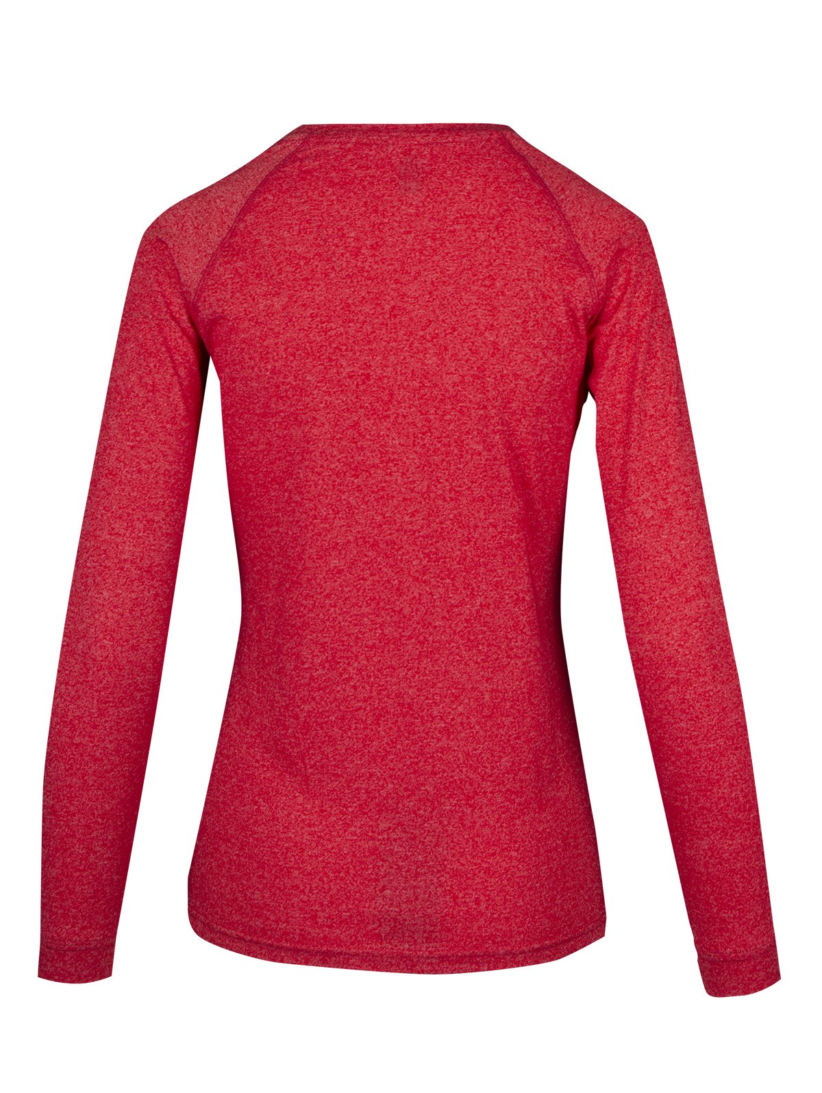 Womens Greatness Heather Long Sleeve T-shirt - Red Heather - Back