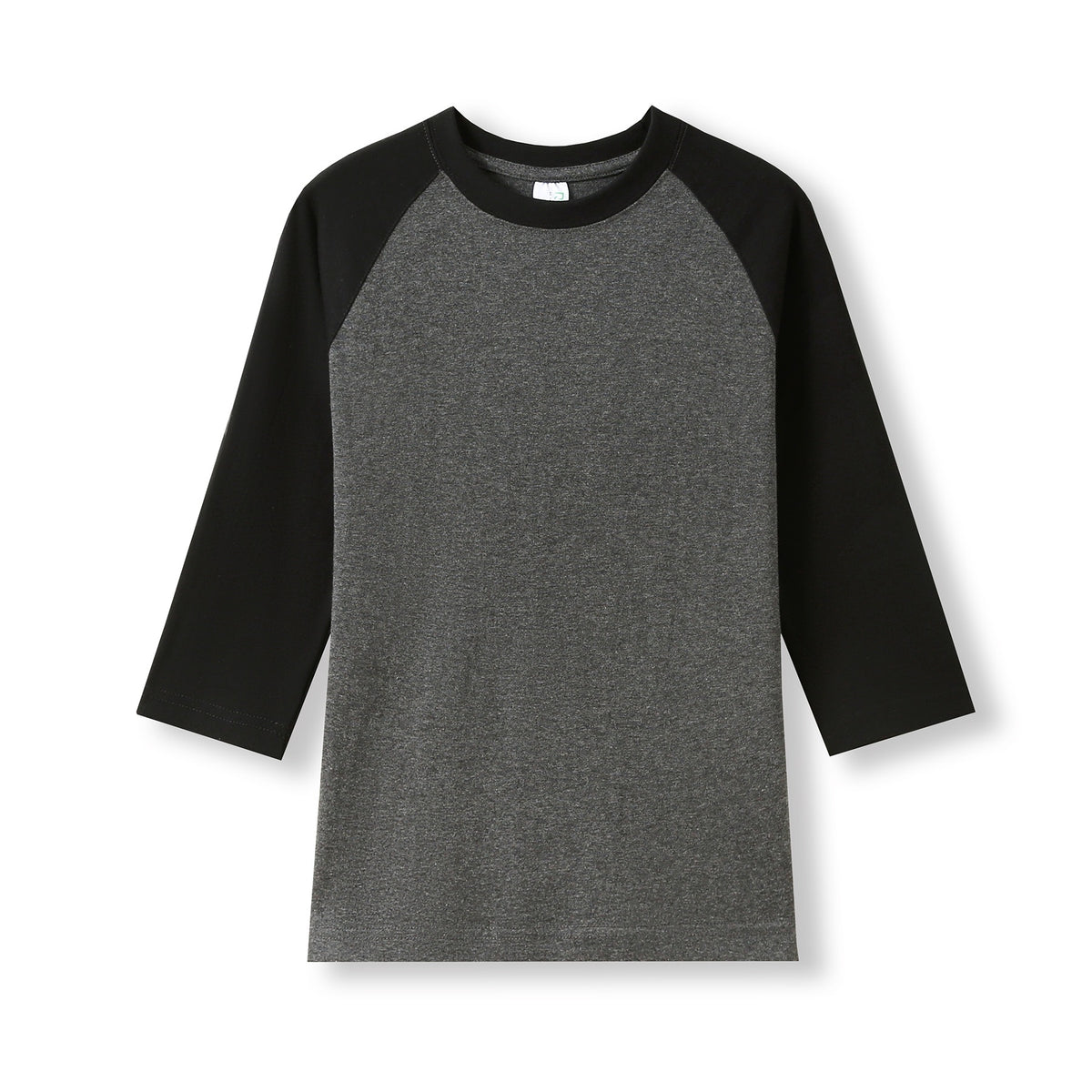 Women's 3/4 Sleeve Raglan T-shirt - Dark Marl/Black - Front