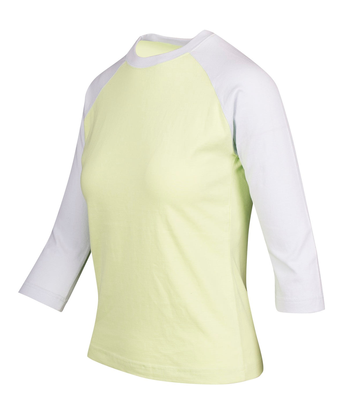 Women's 3/4 Sleeve Raglan T-shirt - Lime/Surf Blue - Side
