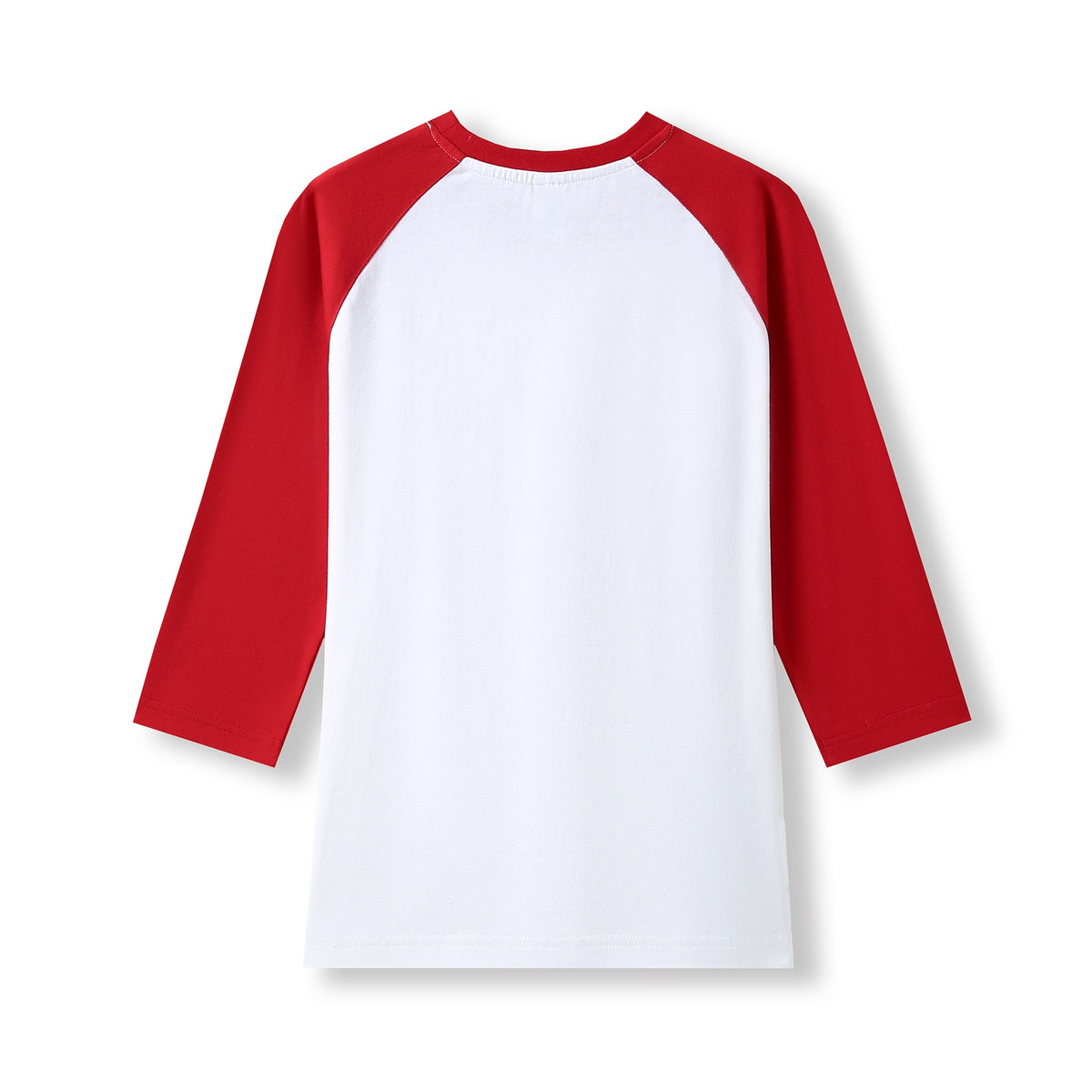 Women's 3/4 Sleeve Raglan T-shirt - White/Red - Back