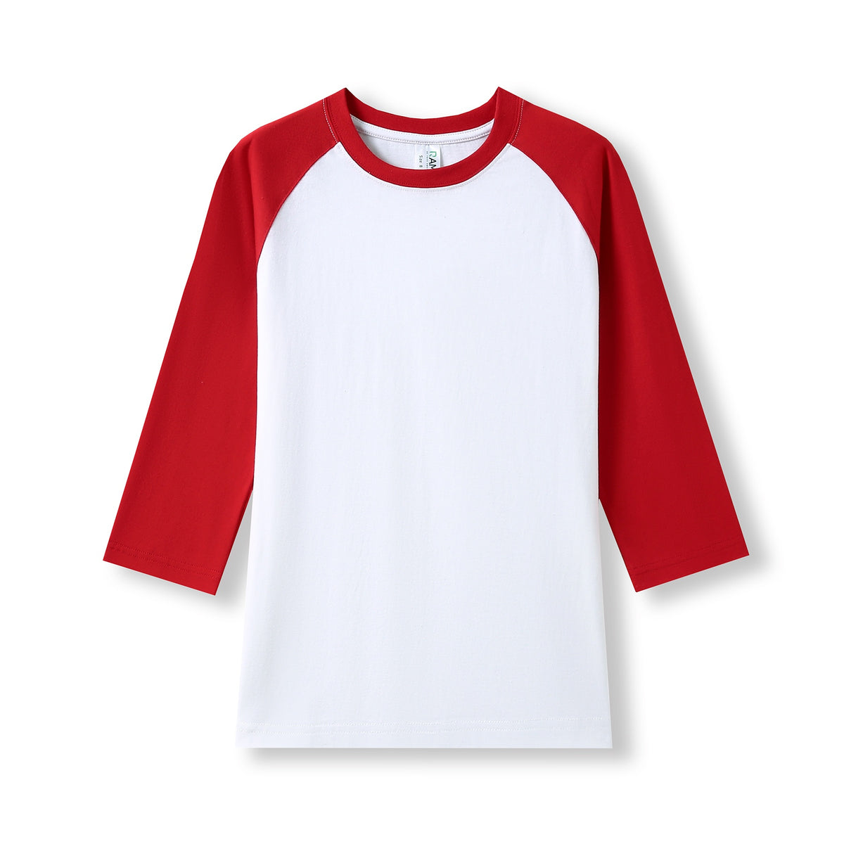 Women's 3/4 Sleeve Raglan T-shirt - White/Red - Front