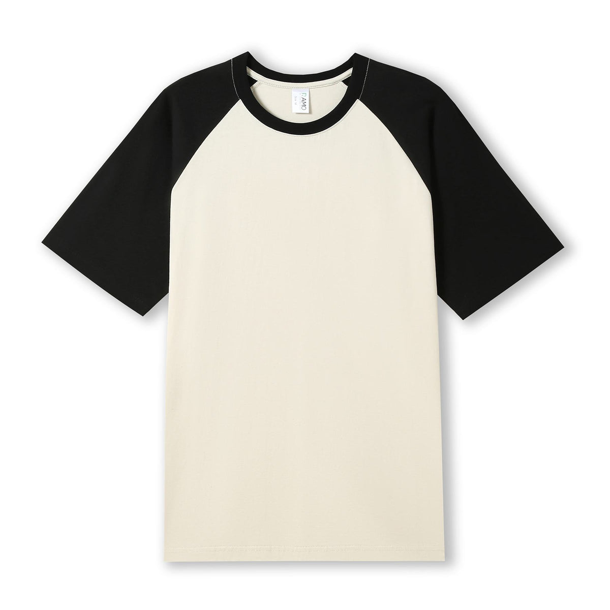 Men's / Unisex Raglan Sleeve Tee - Bone/Black - Front