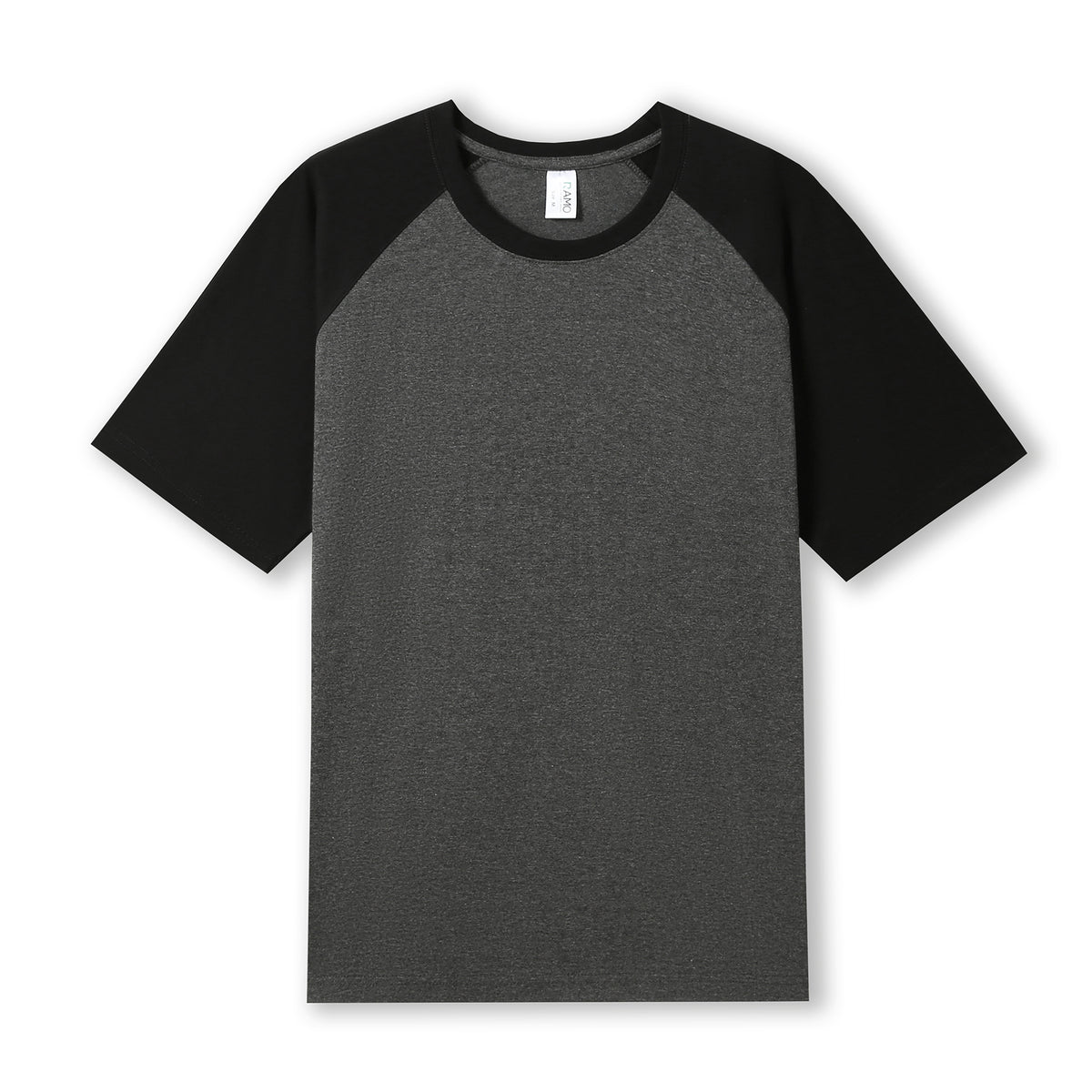 Men's / Unisex Raglan Sleeve Tee - Dark Marl/Black - Front