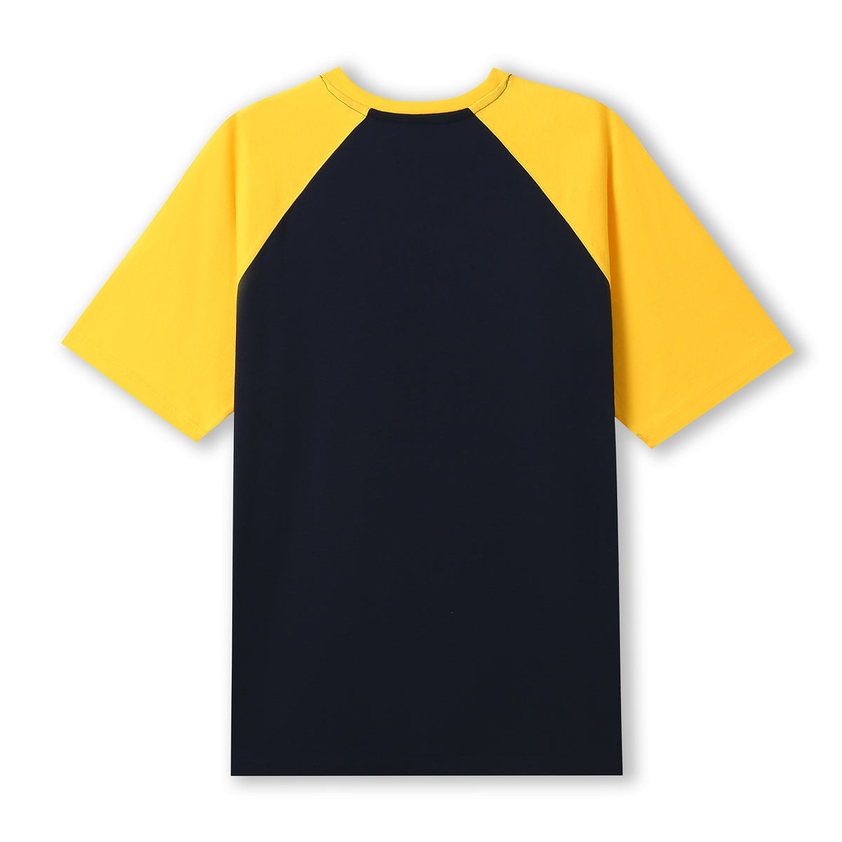 Men's / Unisex Raglan Sleeve Tee - Navy/Yellow - Back