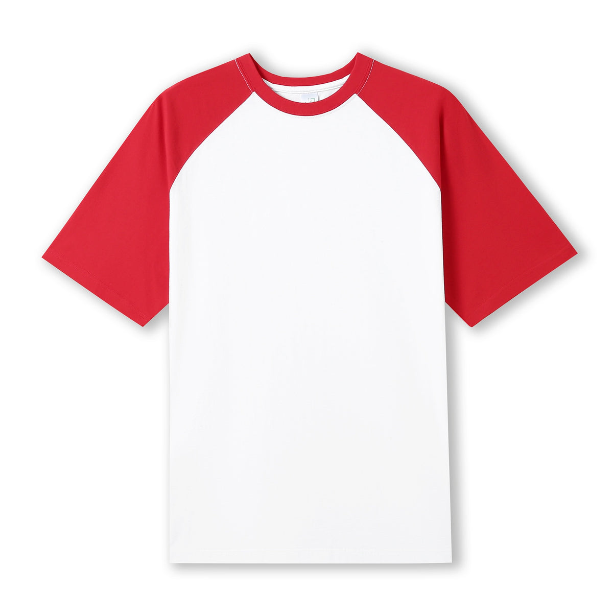 Men's / Unisex Raglan Sleeve Tee - White/Red - Front