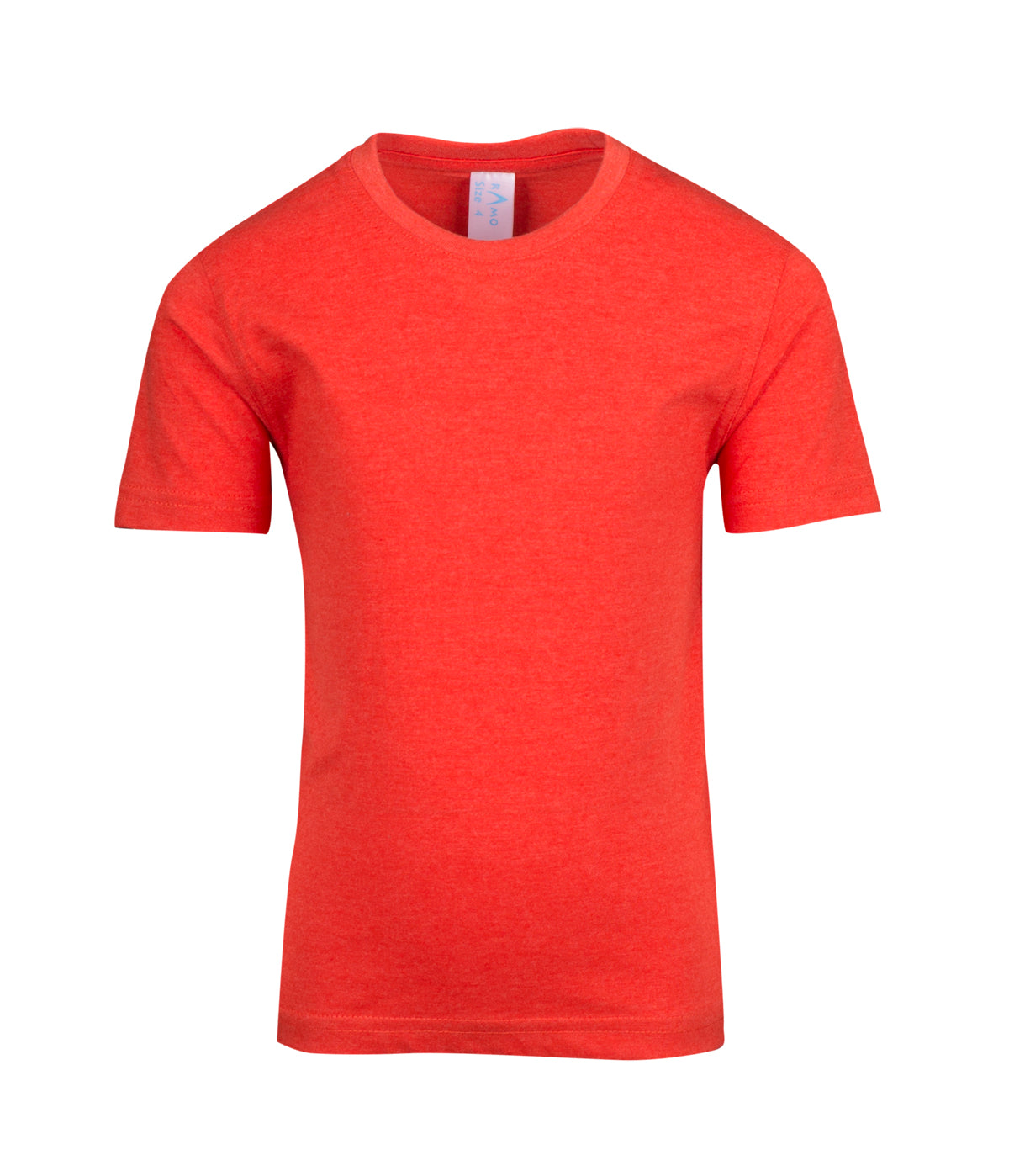 Kids Marl Crew Neck T-shirt - Coral Red Marl - Front