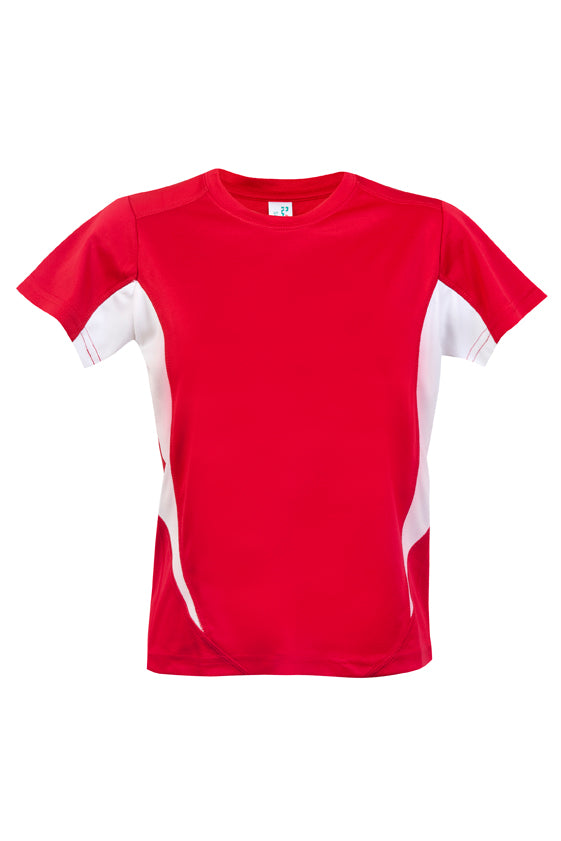 Kids Accelerator Cool-Dry T-shirt - Red/White - Front