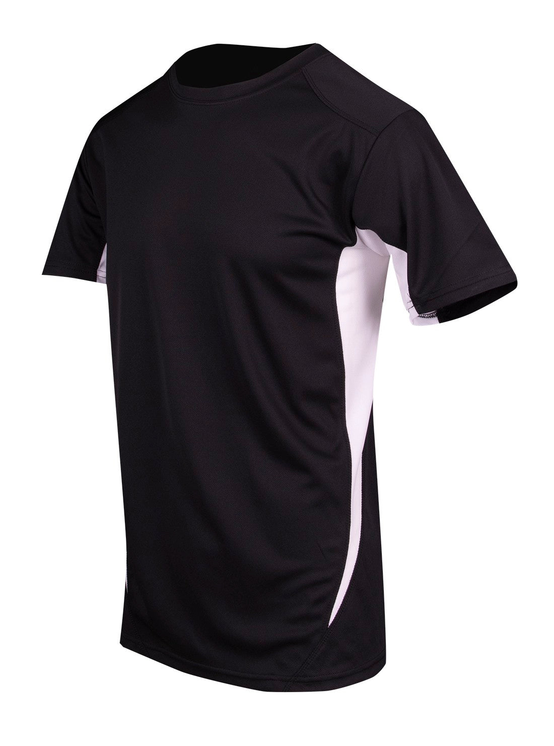 Mens Accelerator Cool Dry T-shirt - Black/White - Side