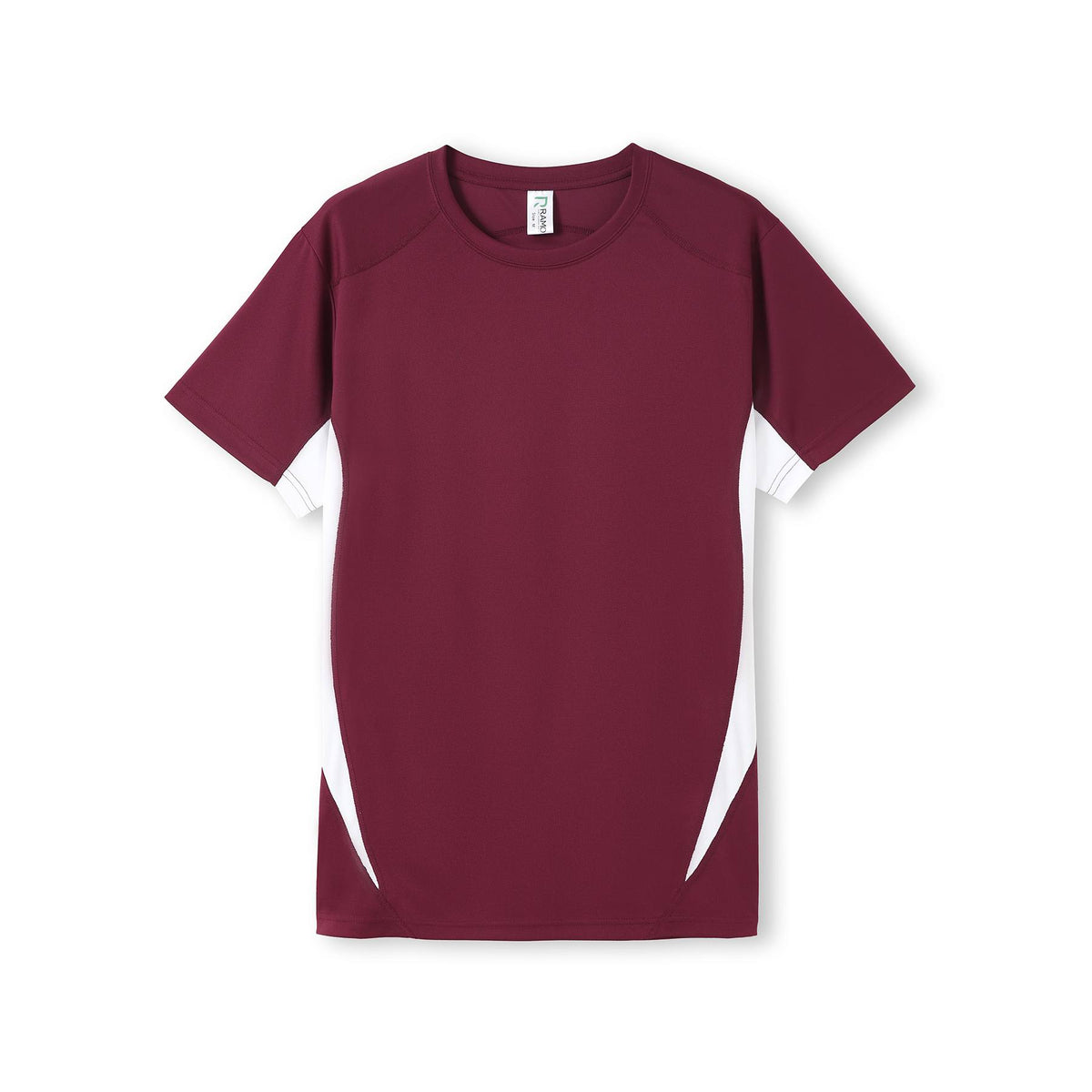 Mens Accelerator Cool Dry T-shirt - Maroon/White - Front