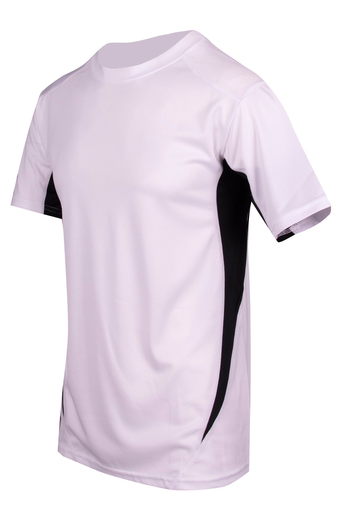 Mens Accelerator Cool Dry T-shirt - White/Black - Side