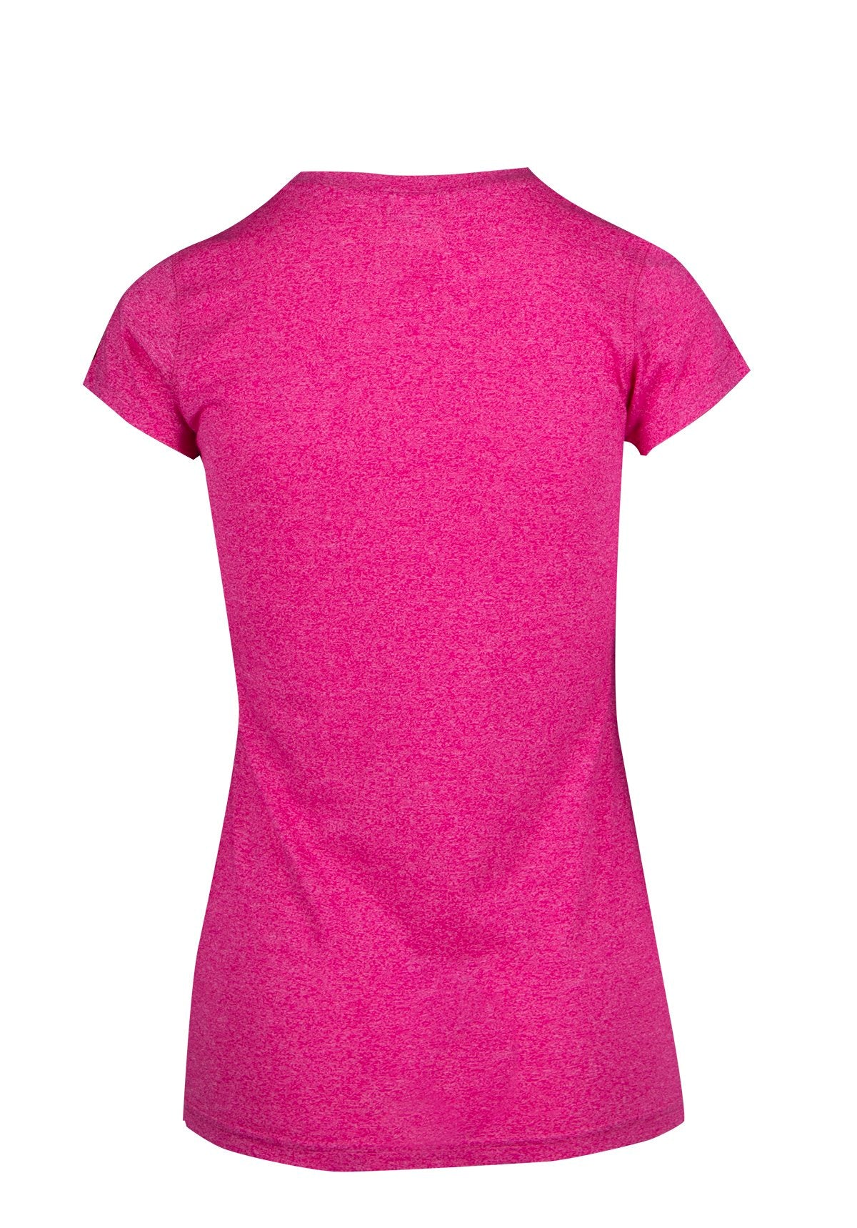 Womens Greatness Athletic T-shirt - Hot Pink Heather - Back
