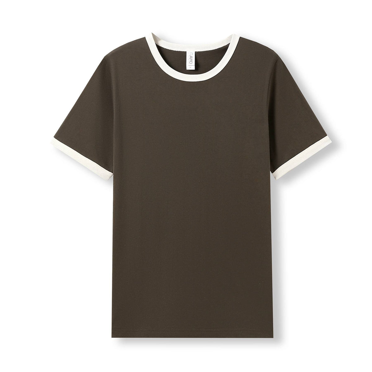 Men's / Unisex Ringer T-shirt - Brown/Bone - Front