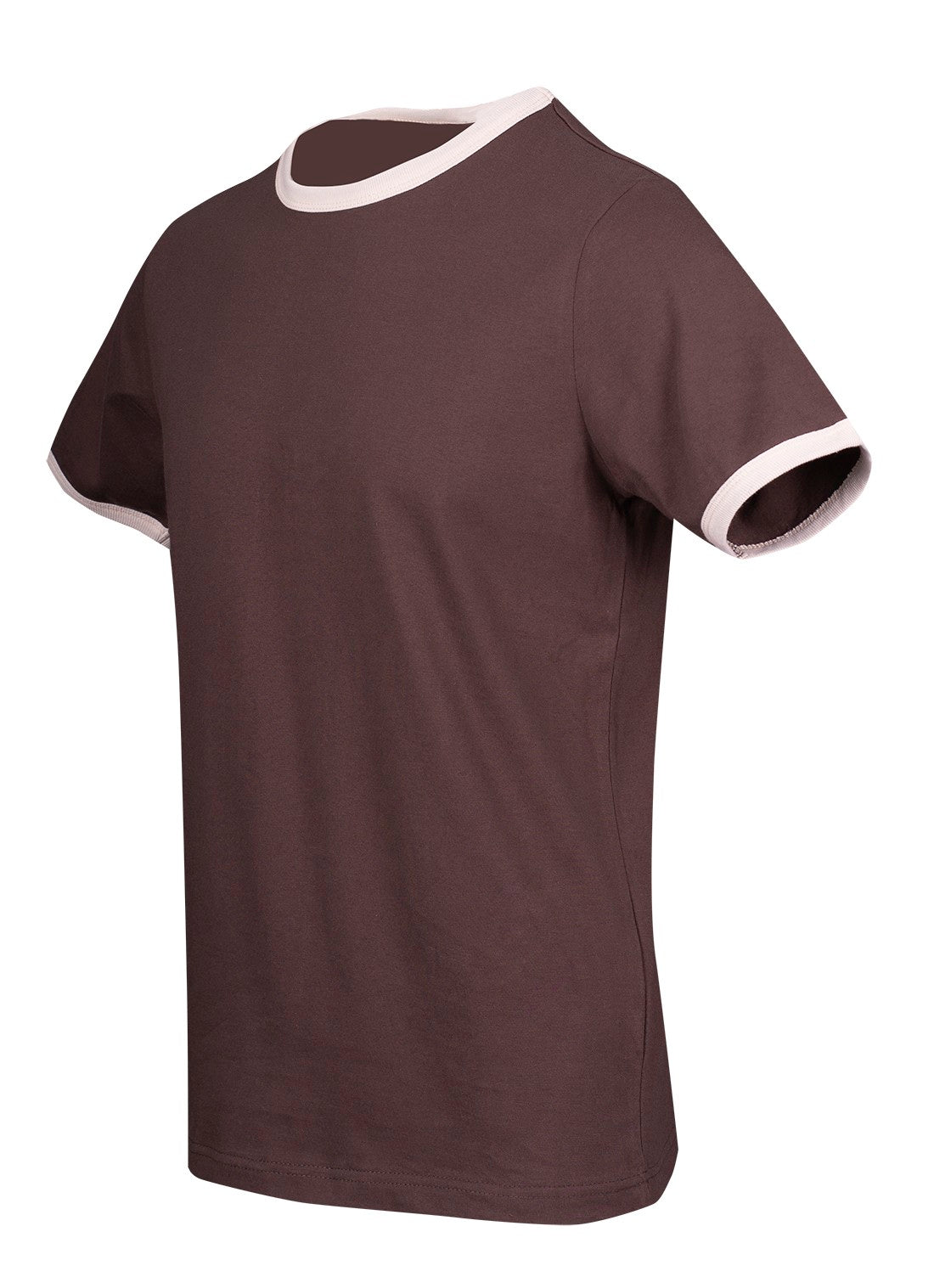 Men's / Unisex Ringer T-shirt - Brown/Bone - Side