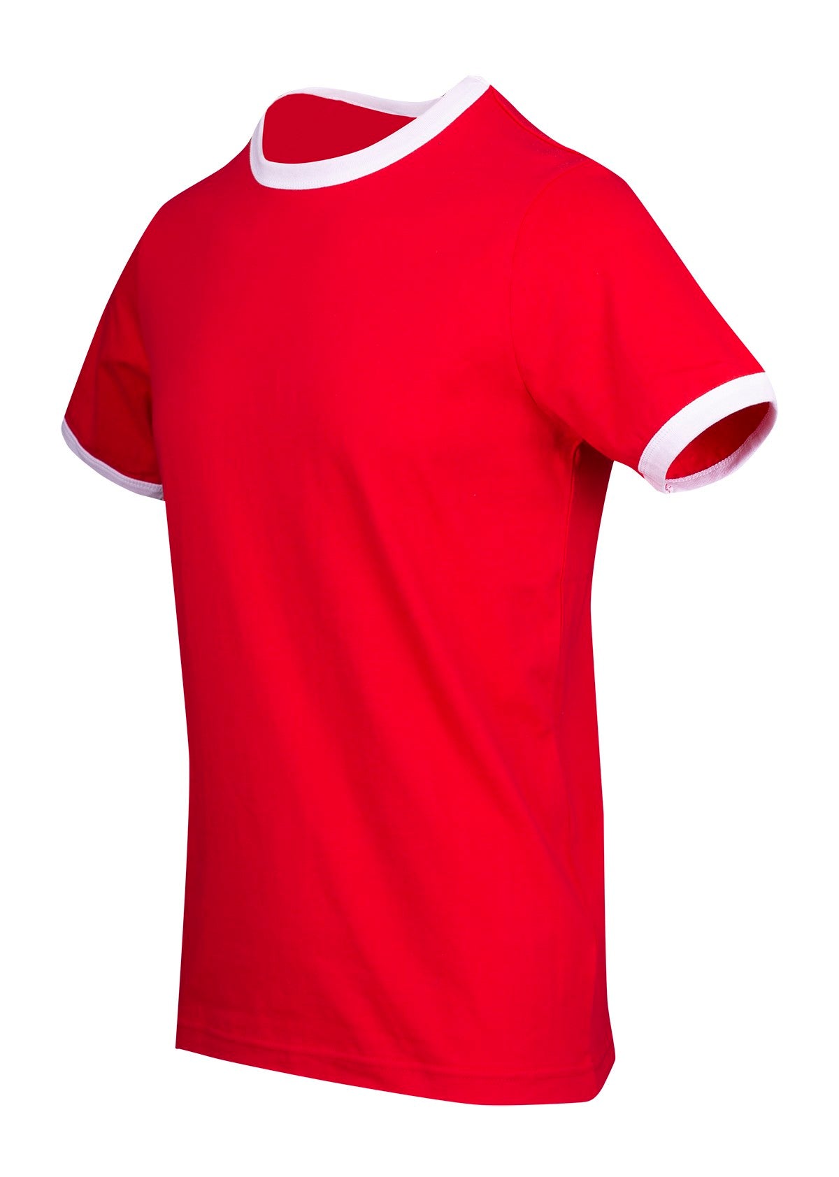 Men's / Unisex Ringer T-shirt - Red/White - Side