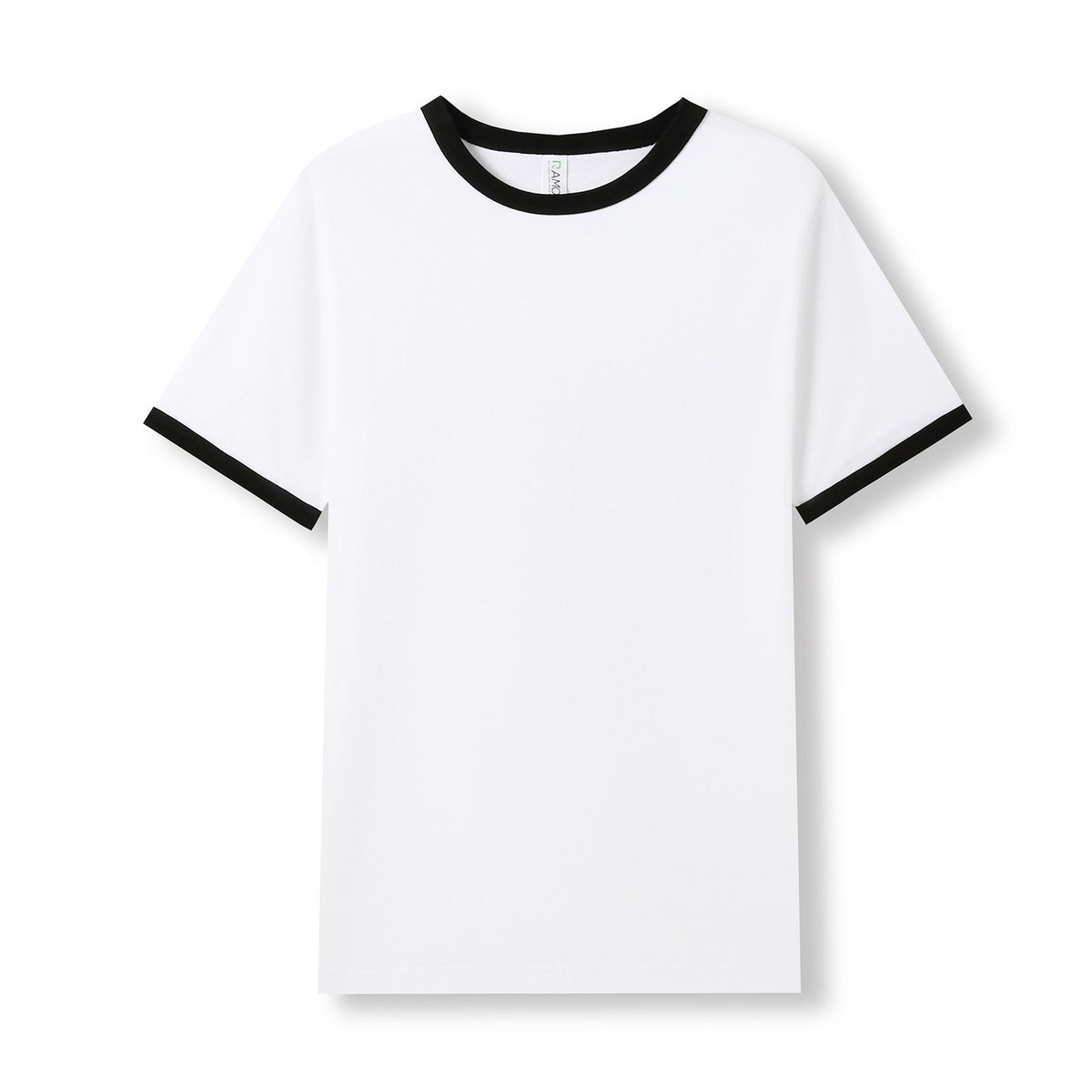 Men's / Unisex Ringer T-shirt - White/Black - Front