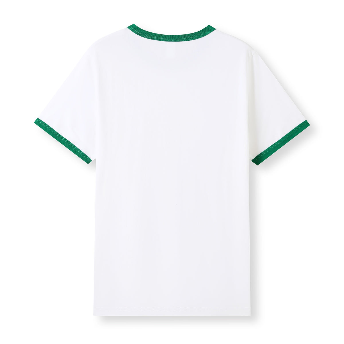 Men's / Unisex Ringer T-shirt - White/Kelly Green - Back