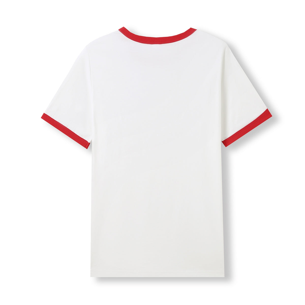 Men's / Unisex Ringer T-shirt - White/Red - Back