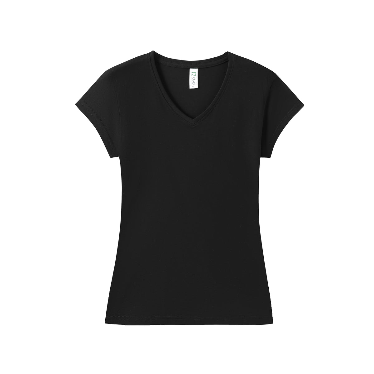 Women's V-neck T-shirt - Black - Front