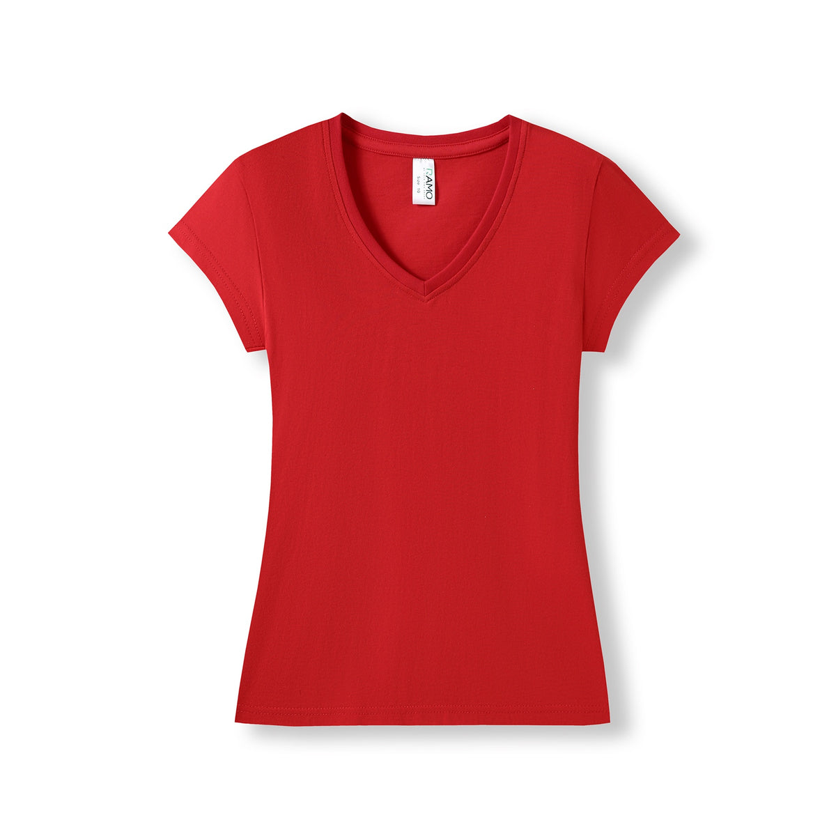 Women's V-neck T-shirt - Red - Front