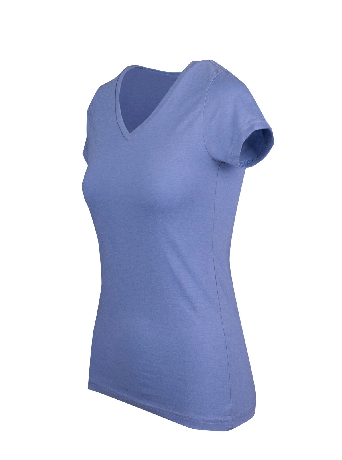 Womens Marl V-neck T-shirt - Sky Marl - Side