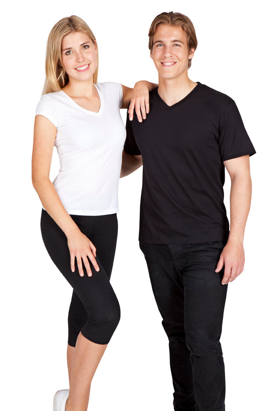 Men's / Unisex V-Neck T-shirt - Black - View