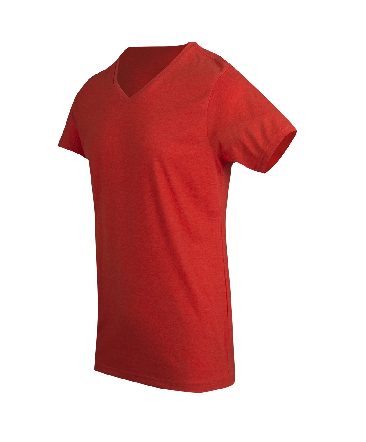 Mens Marl V-neck T-shirt - Coral Red Marl - Side