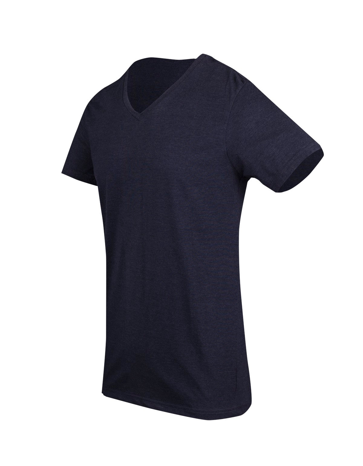 Mens Marl V-neck T-shirt - Navy Marl - Side